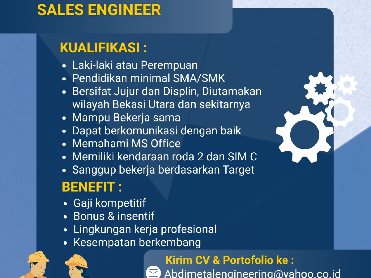 Biru dan Kuning Corporate Modern Lowongan Kerja Selebaran A4