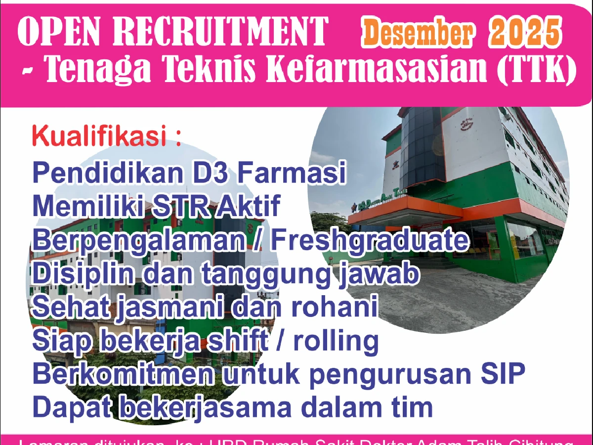 Loker Farmasi Desember 2025